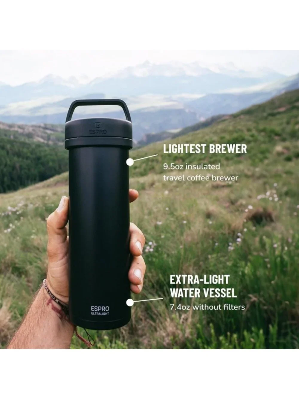Insulated Travel French Press Coffee Maker, 16oz - Perfect for On-the-Go Brewing